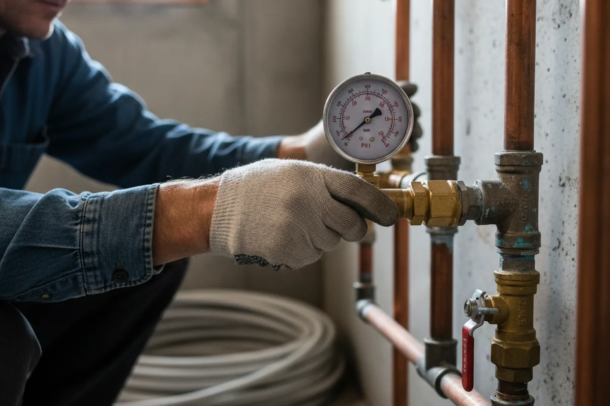 Pressure testing a repaired line during Water Line Repair in Craigville